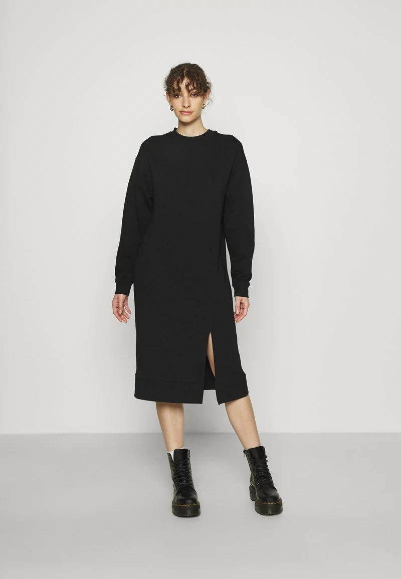Even&Odd Damen SWEAT - Midi Slit Dress - Freizeitkleid - Black 3 Even&Odd Damen SWEAT - Midi Slit Dress - Freizeitkleid - Black