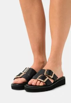 Even&Odd Pantolette Flach - Black | Damen