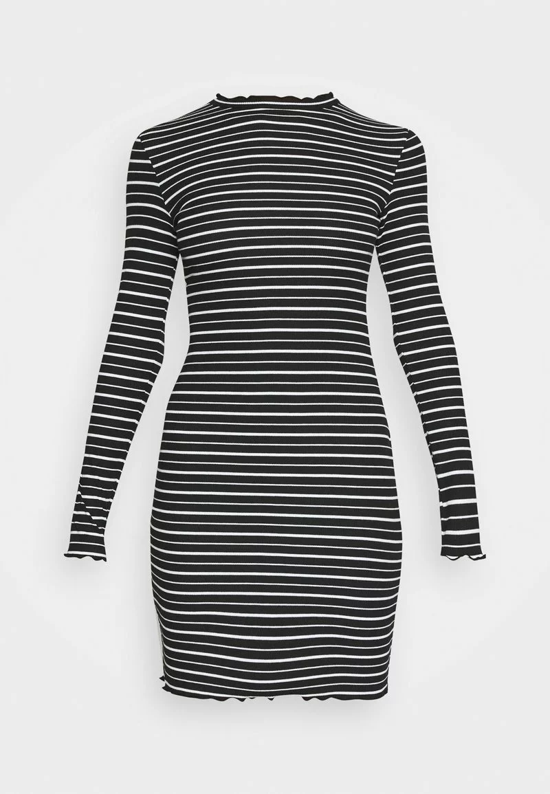 Even&Odd Damen Rushed Edges Mini High Neck Long Sleeves Dress - Etuikleid - Black/ White 8 Even&Odd Damen Rushed Edges Mini High Neck Long Sleeves Dress - Etuikleid - Black/ White – Bild 6
