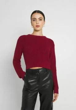 Even&Odd Damen HIGH CROPPED SIDE SLIT - Strickpullover - Red