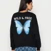 Even&Odd Damen BUTTERFLY BACK PRINT OVERSIZED - Sweatshirt - Black -Even&Odd Verkäufe 2023 829a0e1d08ec4726908cf10b353c81d2