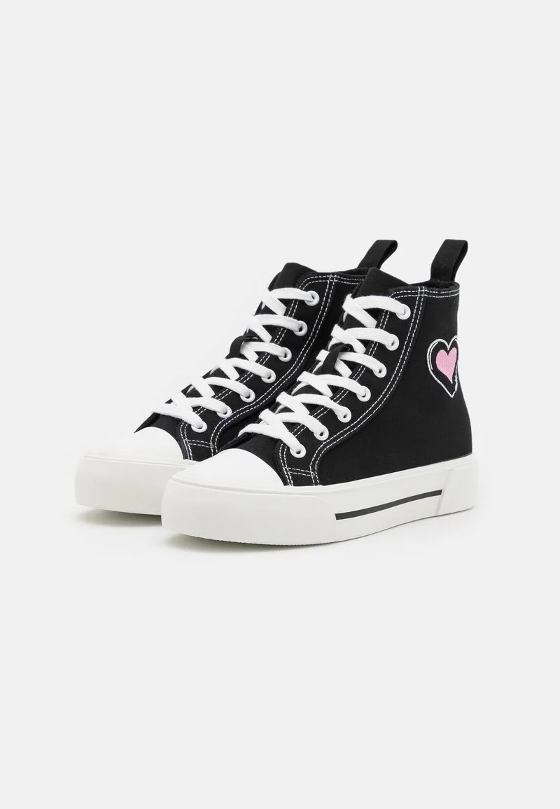 Even&Odd Damen LOVE - Sneaker High - Black/pink 5 Even&Odd Damen LOVE - Sneaker High - Black/pink – Bild 3