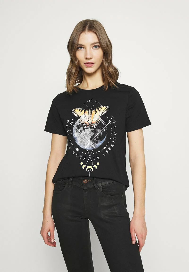 Even&Odd HATTIE MOON AND BUTTERLY TEE - T-Shirt Print - Black | Damen 3 Even&Odd HATTIE MOON AND BUTTERLY TEE - T-Shirt Print - Black | Damen