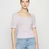 Even&Odd T-Shirt Basic - Lilac | Damen