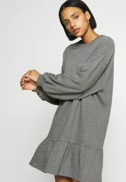 Even&Odd Damen SWEAT - Mini Volant Dress - Freizeitkleid - Mottled Grey -Even&Odd Verkäufe 2023 8df53f84ce564dfcb1290de05950c714