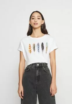 Even&Odd Damen T-Shirt Print - White