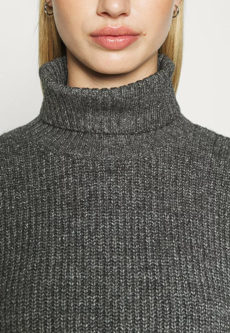 Even&Odd Damen CROPPED BOXY ROLL NECK - Strickpullover - Mottled Dark Grey 9 Even&Odd Damen CROPPED BOXY ROLL NECK - Strickpullover - Mottled Dark Grey – Bild 7