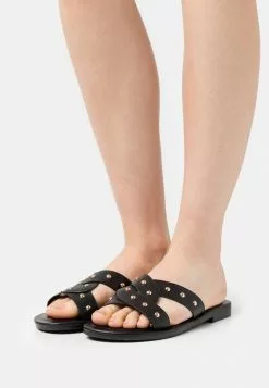 Even&Odd Damen Pantolette Flach - Black