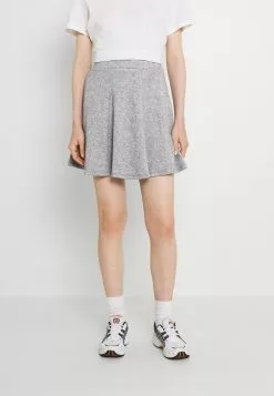 Even&Odd Damen Flared Mini Knitted Skirt - Minirock - Mottled Grey