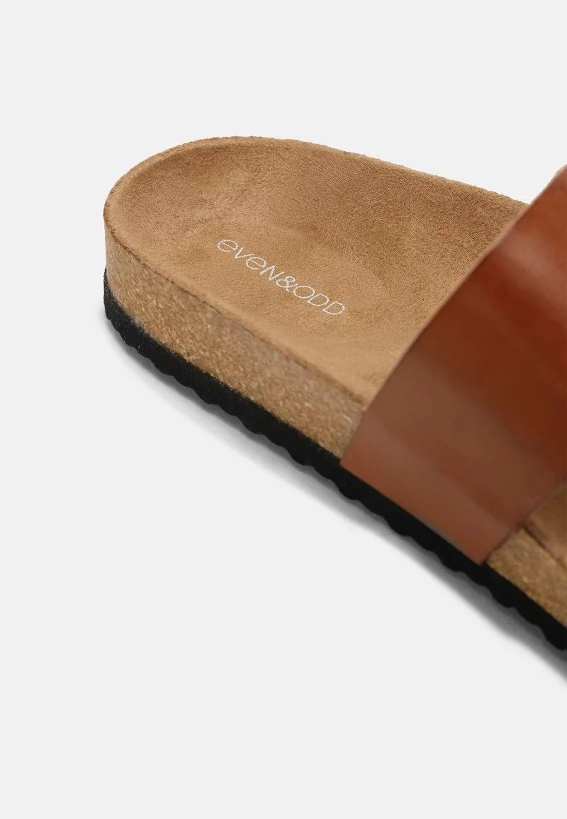 Even&Odd Damen Pantolette Flach - Cognac 8 Even&Odd Damen Pantolette Flach - Cognac – Bild 6