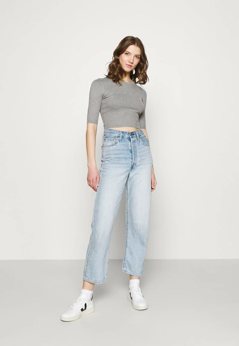 Even&Odd Damen 2 PACK - T-Shirt Basic - Mottled Grey/sand 3 Even&Odd Damen 2 PACK - T-Shirt Basic - Mottled Grey/sand