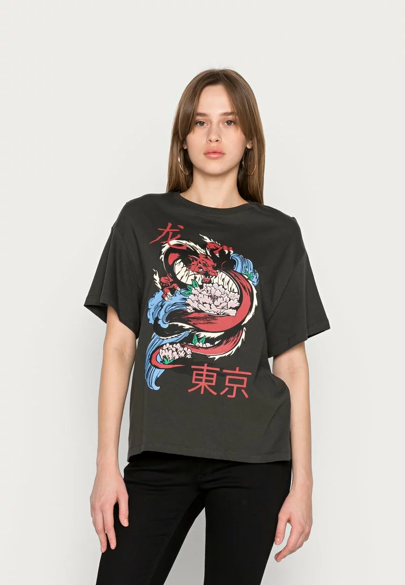 Even&Odd Damen T-Shirt Print - Anthracite 3 Even&Odd Damen T-Shirt Print - Anthracite