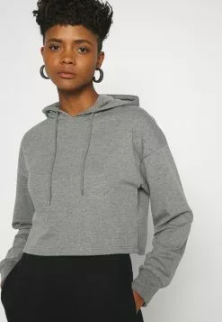 Even&Odd Damen BASIC - Cropped Oversized Hoodie - Kapuzenpullover - Mottled Grey -Even&Odd Verkäufe 2023 a515cc8d039c45de9f1c2da95b620511