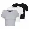 Even&Odd Damen 3 PACK - T-Shirt Basic - White/black/light Grey