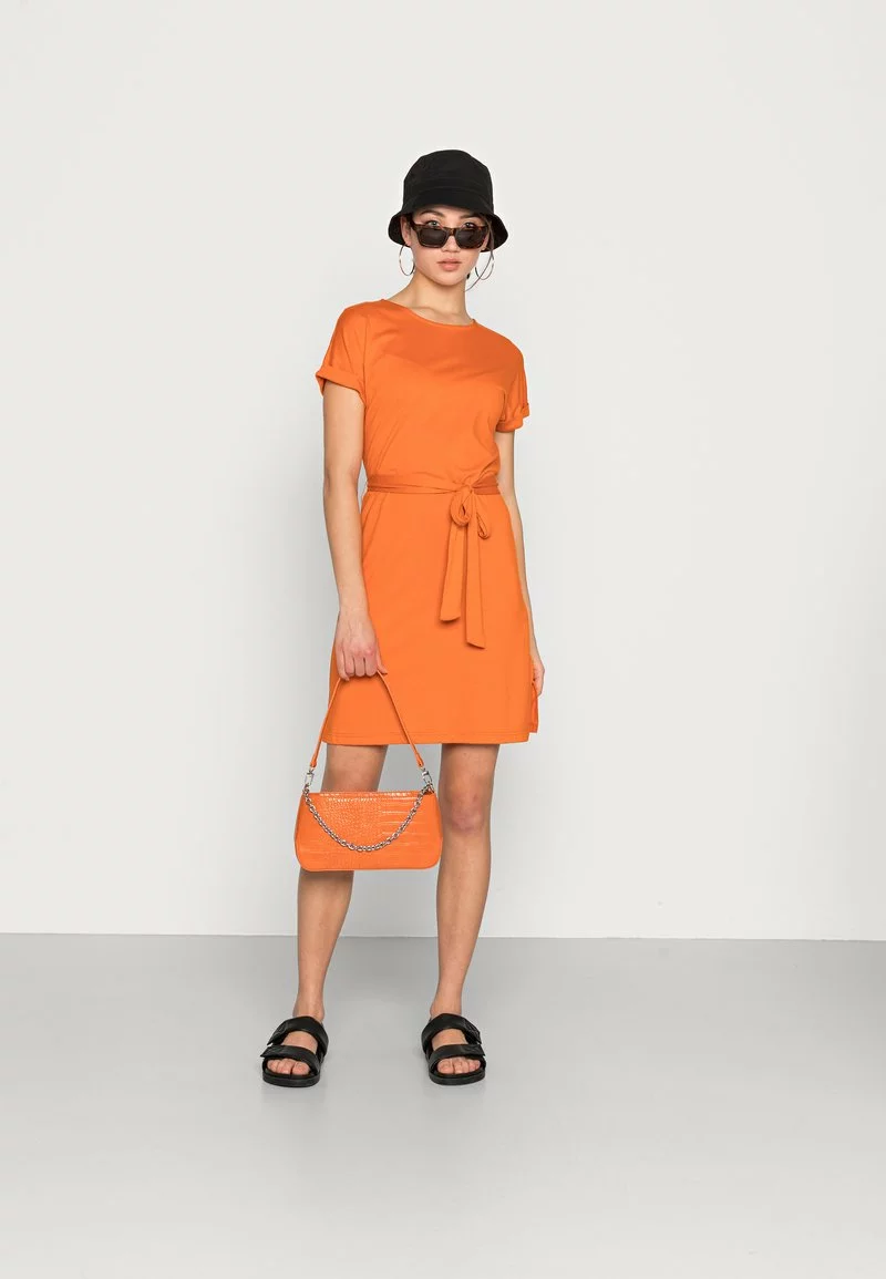 Even&Odd BASIC Short Sleeves Mini Belted Dress - Jerseykleid - Orange | Damen 4 Even&Odd BASIC Short Sleeves Mini Belted Dress - Jerseykleid - Orange | Damen – Bild 2