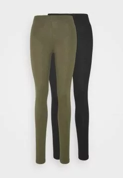 Even&Odd Damen 2 PACK - Leggings - Hosen - Black Olive