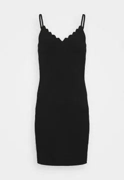 Even&Odd Damen Scallop Edge Mini Strap Dress - Etuikleid - Black -Even&Odd Verkäufe 2023 b3da3160c9134df6ad678418690fd842