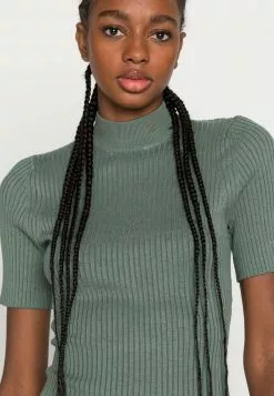 Even&Odd Damen PERKIN NECK SHORT SLEEVE DRESS - Strickkleid - Olive -Even&Odd Verkäufe 2023 b7b5cd15c2284d2ba724a8f876230173