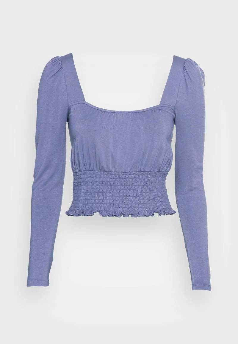 Even&Odd Damen SHIRRING DETAIL LONG SLEEVE CROP WITH GATHER - Langarmshirt - Blue 6 Even&Odd Damen SHIRRING DETAIL LONG SLEEVE CROP WITH GATHER - Langarmshirt - Blue – Bild 4