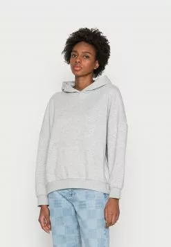 Even&Odd Damen HOODIE LONG WITHOUT DRAWCORD AND POCKET - Kapuzenpullover - Mottled Light Grey