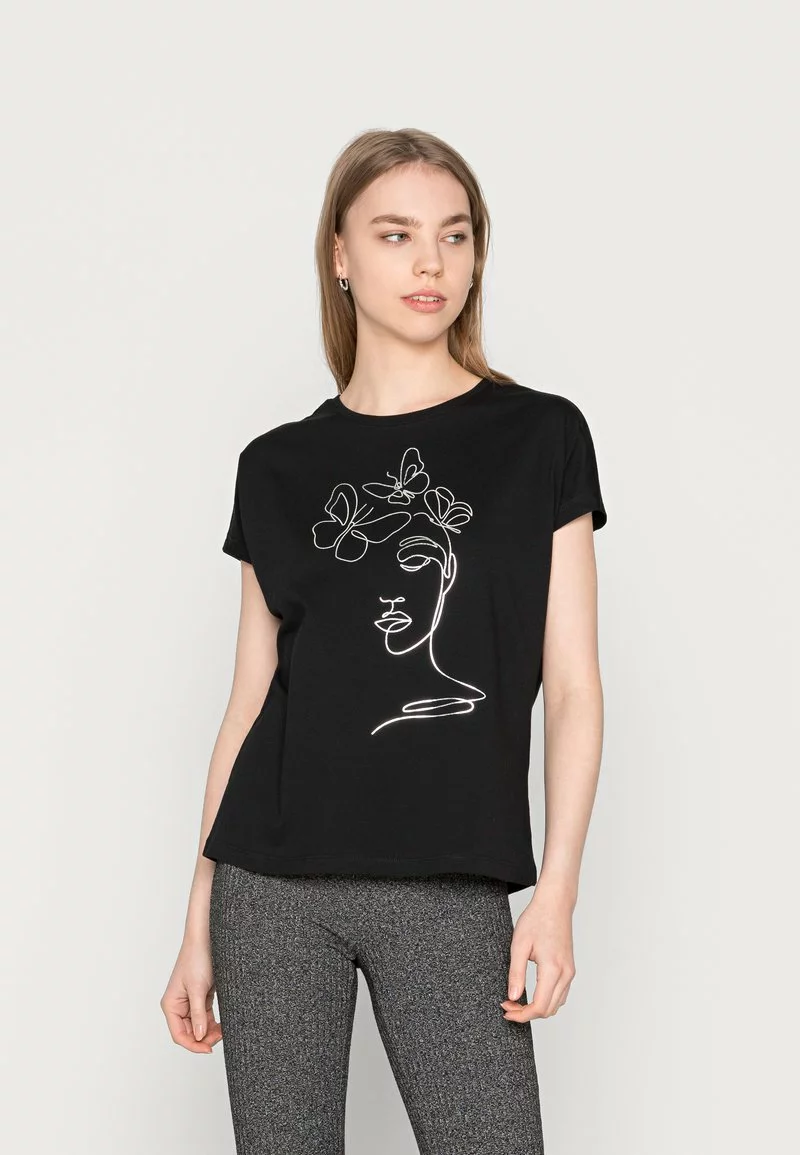 Even&Odd Damen T-Shirt Print - Black 3 Even&Odd Damen T-Shirt Print - Black