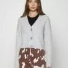 Even&Odd Damen Strickjacke - Mottled Light Grey