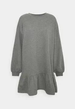 Even&Odd Damen SWEAT - Mini Volant Dress - Freizeitkleid - Mottled Grey -Even&Odd Verkäufe 2023 d20411db7bf74e30b81adba16af508c7
