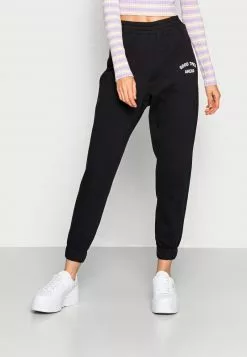 Even&Odd Damen Printed Loose Fit Joggers - Jogginghose - Black