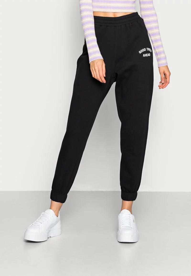 Even&Odd Damen Printed Loose Fit Joggers - Jogginghose - Black 3 Even&Odd Damen Printed Loose Fit Joggers - Jogginghose - Black