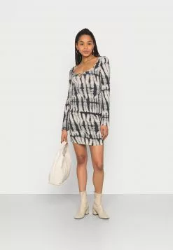 Even&Odd Damen FLARED SLEEVES DRESS 2 Pack - Freizeitkleid - Black/light Grey