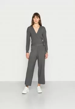 Even&Odd Damen WRAPPED CARDIGAN SET - Strickjacke - Mottled Dark Grey