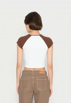 Even&Odd T-Shirt Basic - White Brown | Damen -Even&Odd Verkäufe 2023 ecc718e44c83494daa2dea5bcd6c6a76