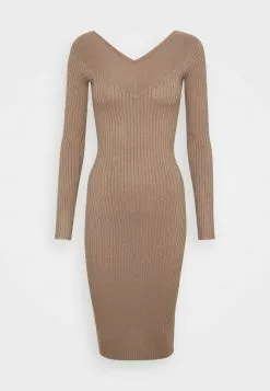 Even&Odd KNIT V NECK MIDI BODYCON DRESS - Etuikleid - Taupe | Damen -Even&Odd Verkäufe 2023 ef80213751b949f8a0aa426ef70a012d