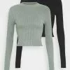 Even&Odd Damen 2 PACK - Strickpullover - Olive/black -Even&Odd Verkäufe 2023 efb10f44e0c24ecba1d3ae4b578f22d2