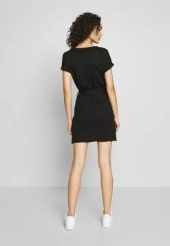 Even&Odd Damen BASIC Short Sleeves Mini Belted Dress - Jerseykleid - Black/black -Even&Odd Verkäufe 2023 f062461145ff4598af800d1de8eb9c70
