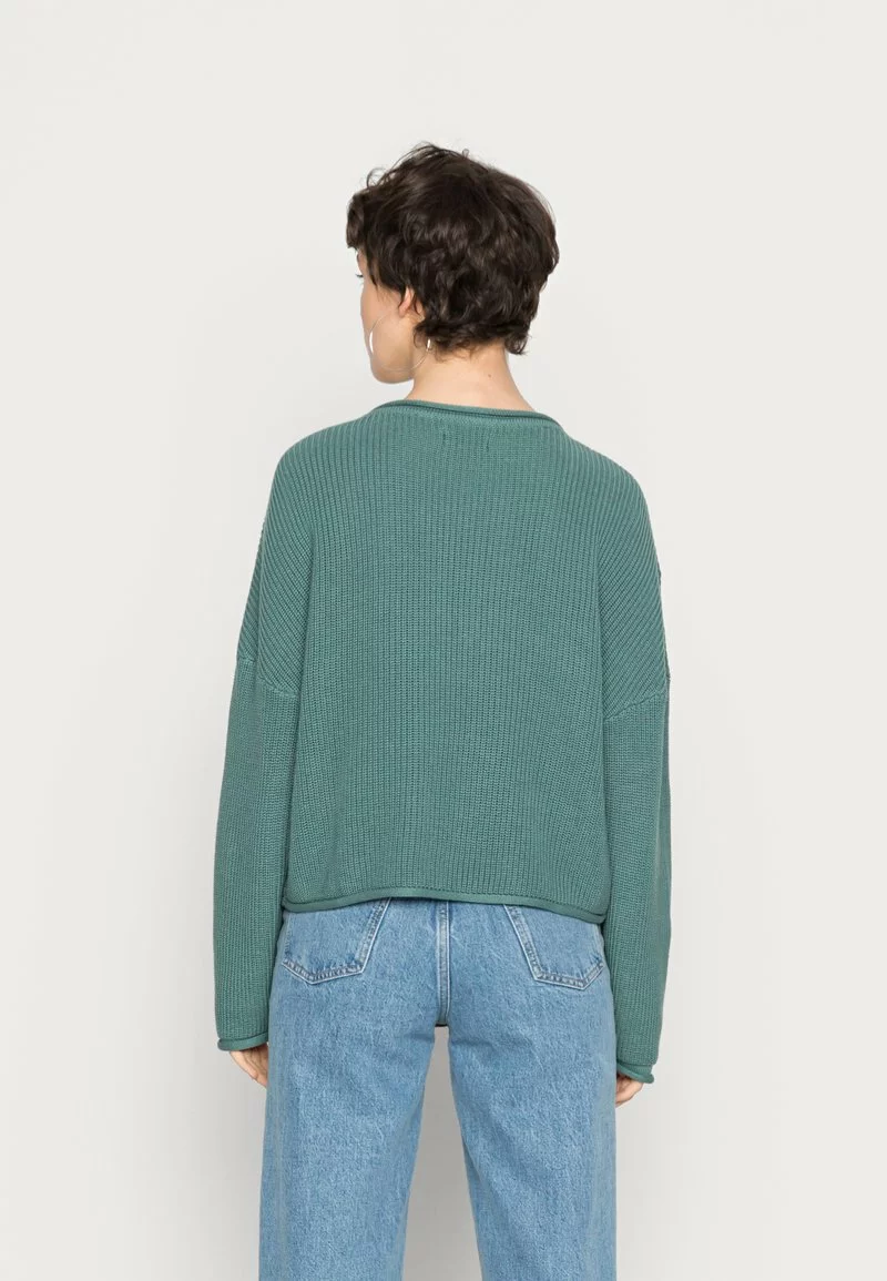 Even&Odd Damen OVERSIZE CROPPED ROLLED EDGE JUMPER - Strickpullover - Green 5 Even&Odd Damen OVERSIZE CROPPED ROLLED EDGE JUMPER - Strickpullover - Green – Bild 3