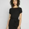 Even&Odd Damen BASIC Short Sleeves Mini Belted Dress - Jerseykleid - Black/black -Even&Odd Verkäufe 2023 f297fe15f10d49cfa79fdca5fa58b8ce
