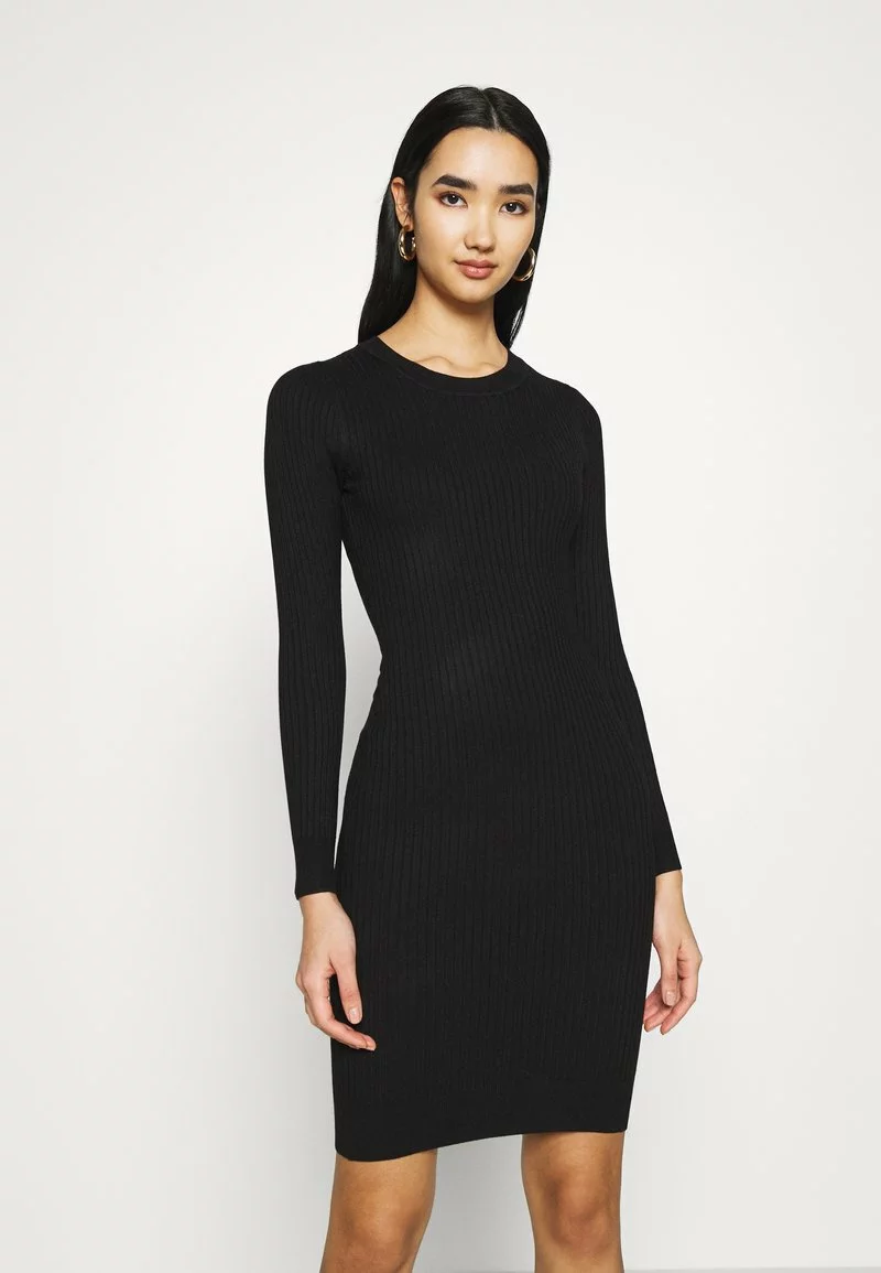 Even&Odd Damen Knit Mini Wide Rib Basic Dress - Etuikleid - Black 3 Even&Odd Damen Knit Mini Wide Rib Basic Dress - Etuikleid - Black