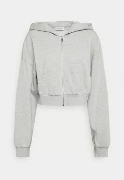 Even&Odd Damen Sweatjacke - Mottled Light Grey