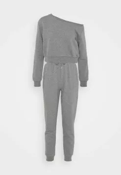 Even&Odd Damen Off Shoulder&Jogger Set - Sweatshirt - Mottled Grey -Even&Odd Verkäufe 2023 f7de1290820e4875829226ce5dff2c93