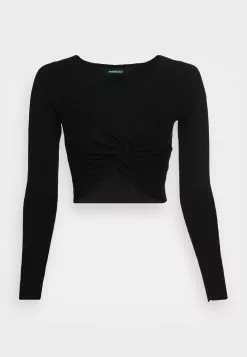 Even&Odd Damen WRAP FRONT JUMPER - Strickpullover - Black -Even&Odd Verkäufe 2023 f83cc644fb1142c1ace46a185380b816