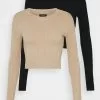 Even&Odd Damen 2 PACK - Strickpullover - Black/sand -Even&Odd Verkäufe 2023 fca3aa32db4946fb81ff06d4dd5727c0