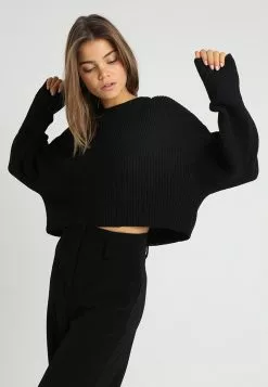 Even&Odd Damen CROPPED JUMPER - Strickpullover - Black