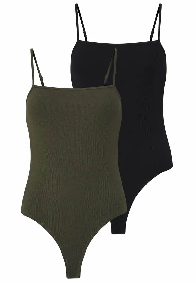 Even&Odd Damen 2 PACK - Top - Black/khaki 3 Even&Odd Damen 2 PACK - Top - Black/khaki